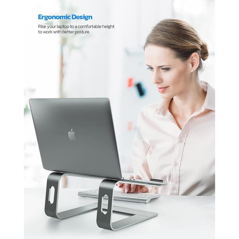Laptop Stand for Desk Detachable Aluminum Computer Riser Portable Metal Notebook - Picture 2 of 7
